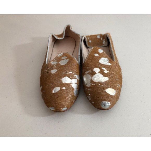 Anthroplogie OSAY La Babouche Flats Metallic Calf Hair Size 37 - Picture 2 of 5